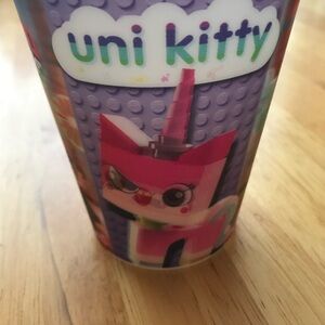 Purple and Pink Lego Uni Kitty plastic Preowned Drinkware Cup